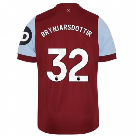 Kandiny Kinderen Dagny Brynjarsdottir #32 Kastanjebruin Thuisshirt Thuistenue 2023/24 T-Shirt België