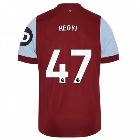 Kandiny Niño Camiseta Krisztian Hegyi #47 Granate 1ª Equipación 2023/24 La Camisa