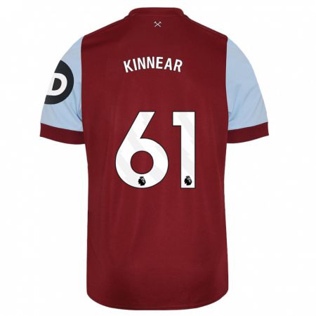 Kandiny Kinderen Brian Kinnear #61 Kastanjebruin Thuisshirt Thuistenue 2023/24 T-Shirt België