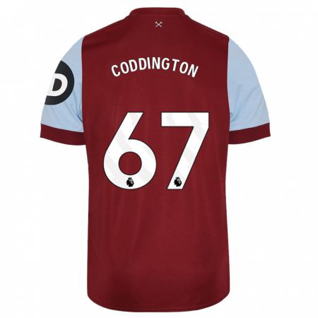 Kandiny Niño Camiseta Remy Coddington #67 Granate 1ª Equipación 2023/24 La Camisa