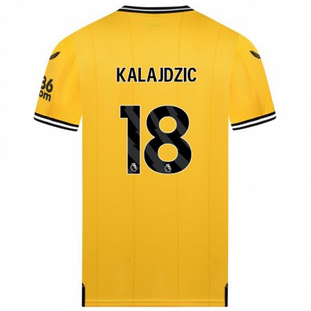 Kandiny Kinderen Sasa Kalajdzic #18 Geel Thuisshirt Thuistenue 2023/24 T-Shirt België