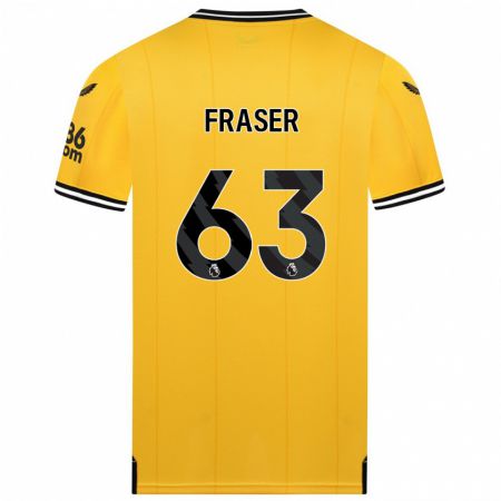 Kandiny Bambino Maglia Nathan Fraser #63 Giallo Kit Gara Home 2023/24 Maglietta