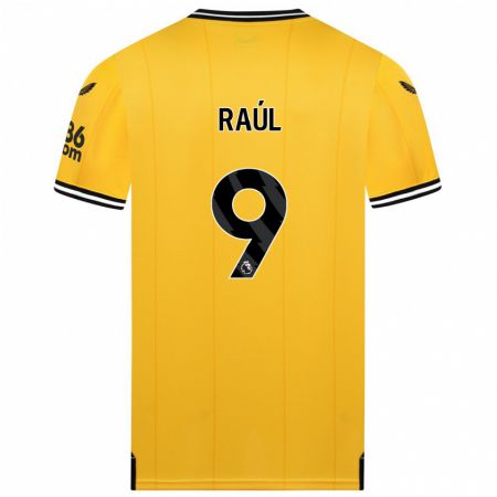 Kandiny Bambino Maglia Raul Jimenez #9 Giallo Kit Gara Home 2023/24 Maglietta