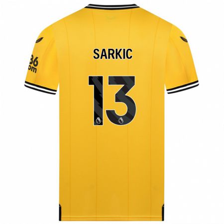 Kandiny Kinderen Matija Sarkic #13 Geel Thuisshirt Thuistenue 2023/24 T-Shirt België