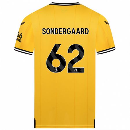 Kandiny Bambino Maglia Andreas Sondergaard #62 Giallo Kit Gara Home 2023/24 Maglietta