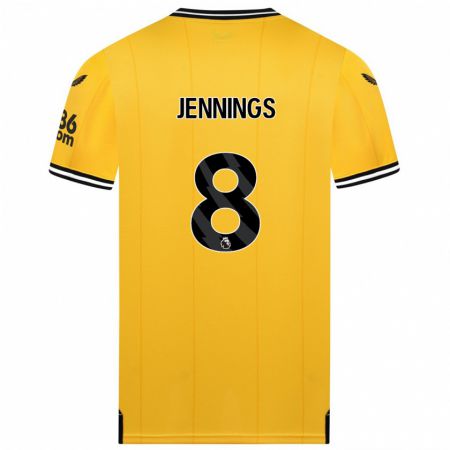 Kandiny Kinderen Shannie Jennings #8 Geel Thuisshirt Thuistenue 2023/24 T-Shirt België