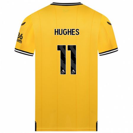 Kandiny Kinderen Amber Hughes #11 Geel Thuisshirt Thuistenue 2023/24 T-Shirt België