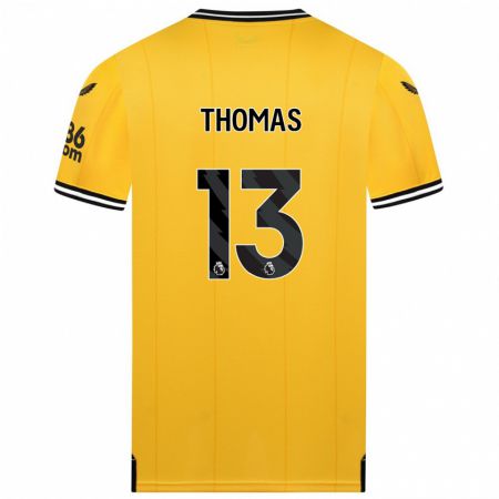 Kandiny Kinderen Bec Thomas #13 Geel Thuisshirt Thuistenue 2023/24 T-Shirt België