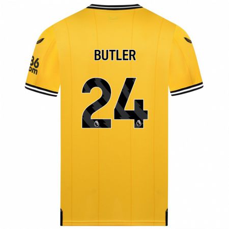 Kandiny Bambino Maglia Elli Butler #24 Giallo Kit Gara Home 2023/24 Maglietta