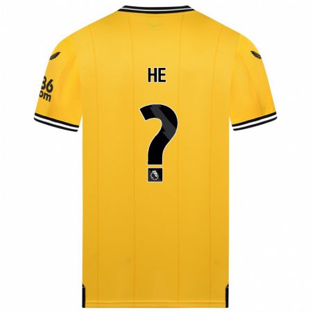 Kandiny Bambino Maglia Dongda He #0 Giallo Kit Gara Home 2023/24 Maglietta