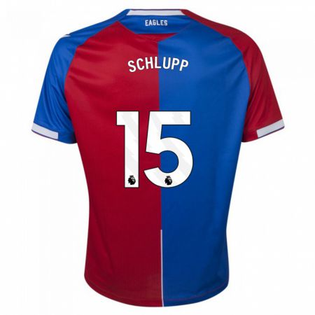 Kandiny Bambino Maglia Jeffrey Schlupp #15 Rosso Blu Kit Gara Home 2023/24 Maglietta