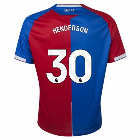 Kandiny Bambino Maglia Dean Henderson #30 Rosso Blu Kit Gara Home 2023/24 Maglietta