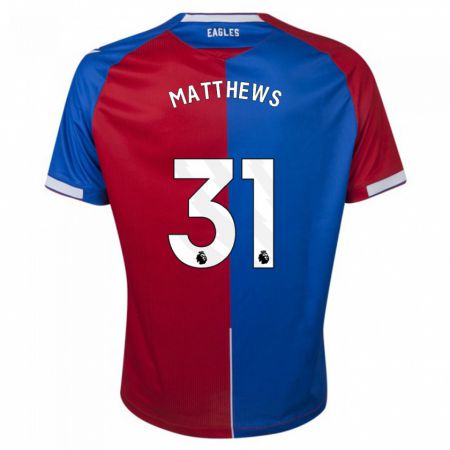 Kandiny Bambino Maglia Remi Matthews #31 Rosso Blu Kit Gara Home 2023/24 Maglietta