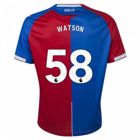 Kandiny Kinderen Noah Watson #58 Rood Blauw Thuisshirt Thuistenue 2023/24 T-Shirt België