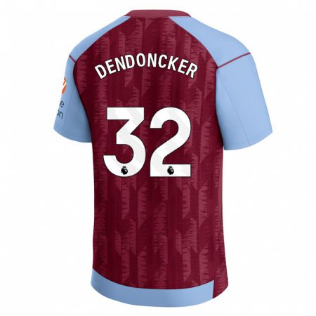 Kandiny Kinderen Leander Dendoncker #32 Claret Blauw Thuisshirt Thuistenue 2023/24 T-Shirt België