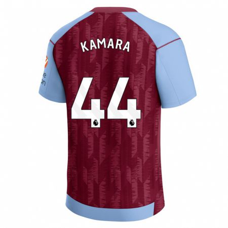 Kandiny Kinderen Boubacar Kamara #44 Claret Blauw Thuisshirt Thuistenue 2023/24 T-Shirt België