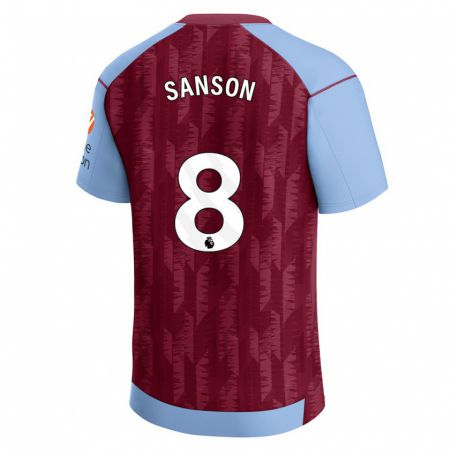 Kandiny Kinderen Morgan Sanson #8 Claret Blauw Thuisshirt Thuistenue 2023/24 T-Shirt België