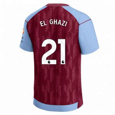 Kandiny Kinderen Anwar El Ghazi #21 Claret Blauw Thuisshirt Thuistenue 2023/24 T-Shirt België