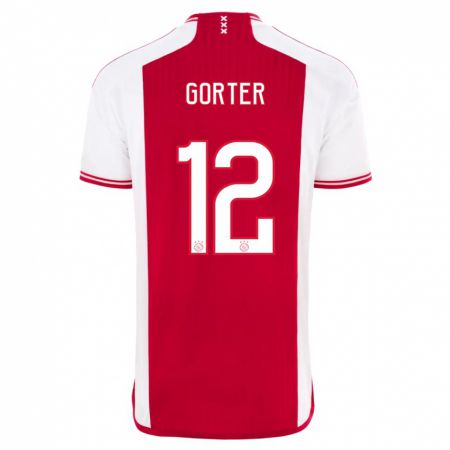 Kandiny Bambino Maglia Jay Gorter #12 Rosso Bianco Kit Gara Home 2023/24 Maglietta