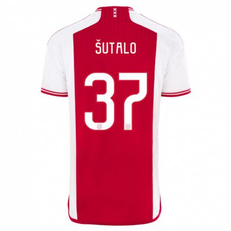 Kandiny Kinder Josip Sutalo #37 Rot-Weiss Heimtrikot Trikot 2023/24 T-Shirt Österreich