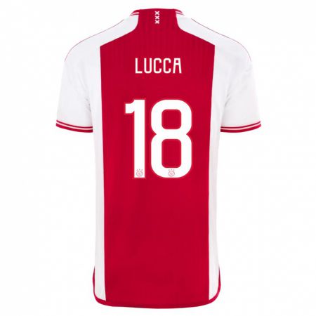 Kandiny Kinderen Lorenzo Lucca #18 Rood Wit Thuisshirt Thuistenue 2023/24 T-Shirt België