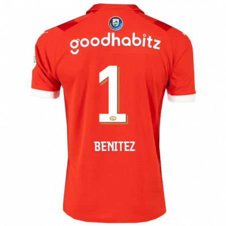 Kandiny Bambino Maglia Walter Benítez #1 Rosso Kit Gara Home 2023/24 Maglietta