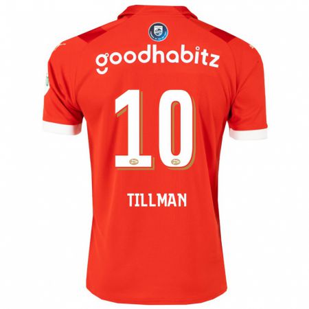 Kandiny Kinderen Malik Tillman #10 Rood Thuisshirt Thuistenue 2023/24 T-Shirt België