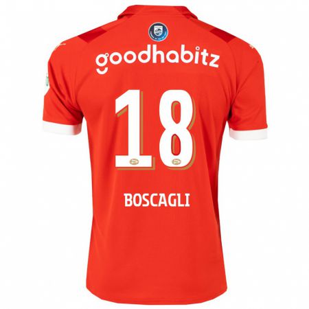 Kandiny Kinderen Olivier Boscagli #18 Rood Thuisshirt Thuistenue 2023/24 T-Shirt België