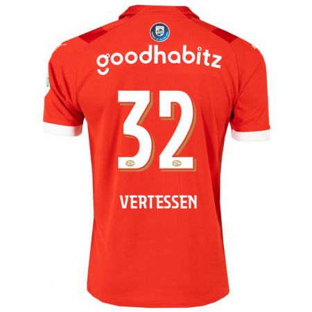 Kandiny Kinderen Yorbe Vertessen #32 Rood Thuisshirt Thuistenue 2023/24 T-Shirt België