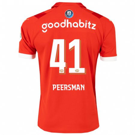 Kandiny Kinderen Kjell Peersman #41 Rood Thuisshirt Thuistenue 2023/24 T-Shirt België