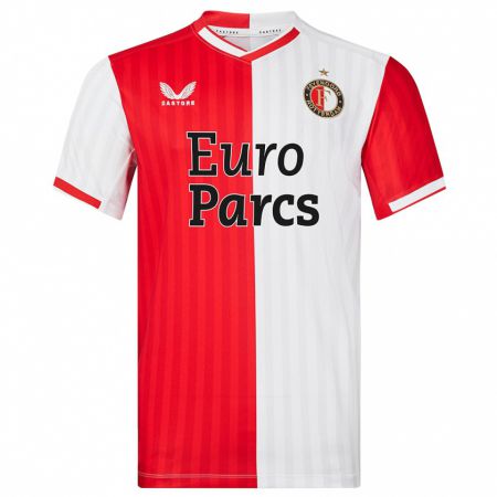 Kandiny Niño Camiseta Bart Nieuwkoop #2 Rojo Blanco 1ª Equipación 2023/24 La Camisa México