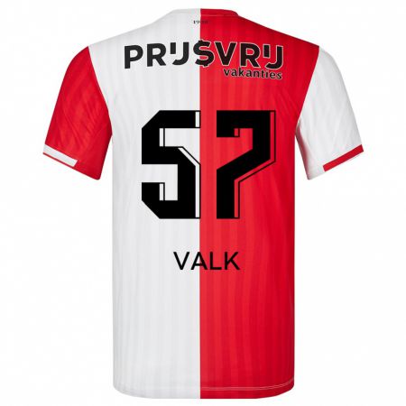 Kandiny Bambino Maglia Sem Valk #57 Rosso Bianco Kit Gara Home 2023/24 Maglietta