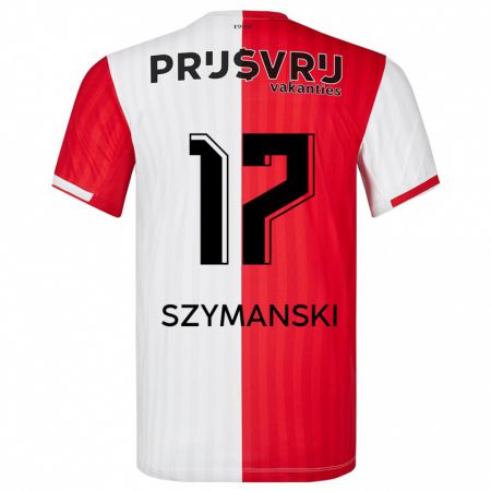 Kandiny Niño Camiseta Sebastian Szymanski #17 Rojo Blanco 1ª Equipación 2023/24 La Camisa México