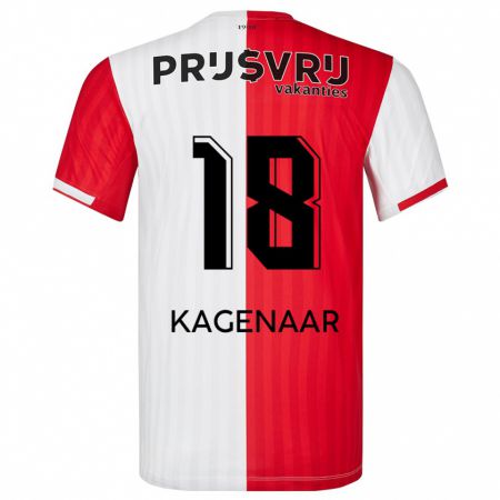 Kandiny Bambino Maglia Isa Kagenaar #18 Rosso Bianco Kit Gara Home 2023/24 Maglietta