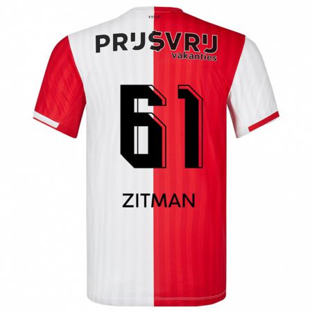 Kandiny Bambino Maglia Sven Zitman #61 Rosso Bianco Kit Gara Home 2023/24 Maglietta