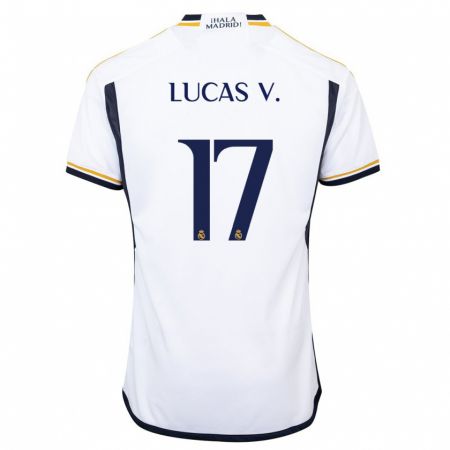 Kandiny Kinderen Lucas Vázquez #17 Wit Thuisshirt Thuistenue 2023/24 T-Shirt België