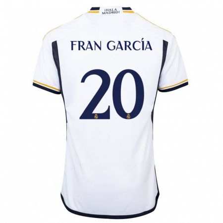 Kandiny Kinderen Fran García #20 Wit Thuisshirt Thuistenue 2023/24 T-Shirt België