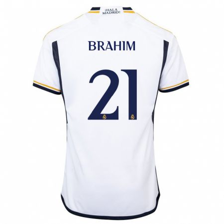 Kandiny Kinderen Brahim Díaz #21 Wit Thuisshirt Thuistenue 2023/24 T-Shirt België