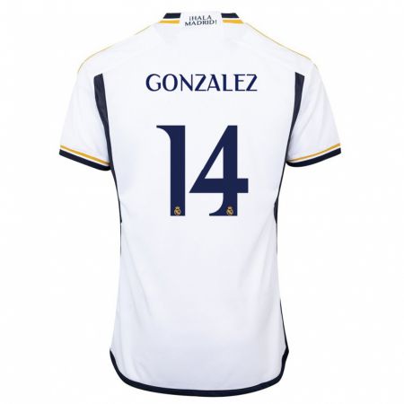 Kandiny Kinderen David González #14 Wit Thuisshirt Thuistenue 2023/24 T-Shirt België