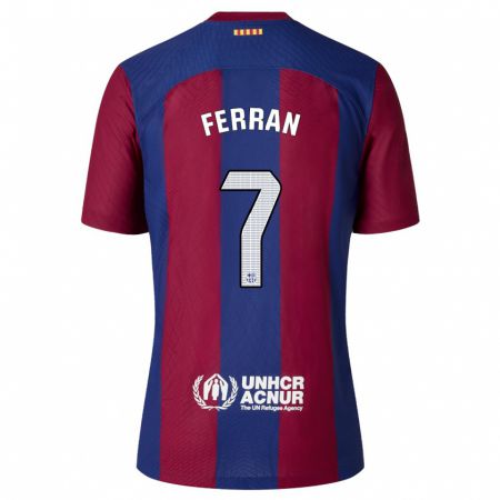 Kandiny Bambino Maglia Ferran Torres #7 Rosso Blu Kit Gara Home 2023/24 Maglietta