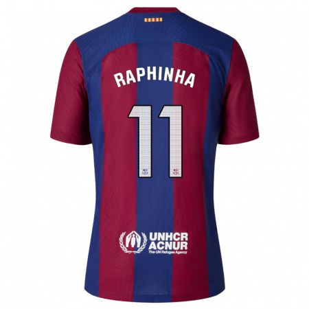 Kandiny Bambino Maglia Raphinha #11 Rosso Blu Kit Gara Home 2023/24 Maglietta