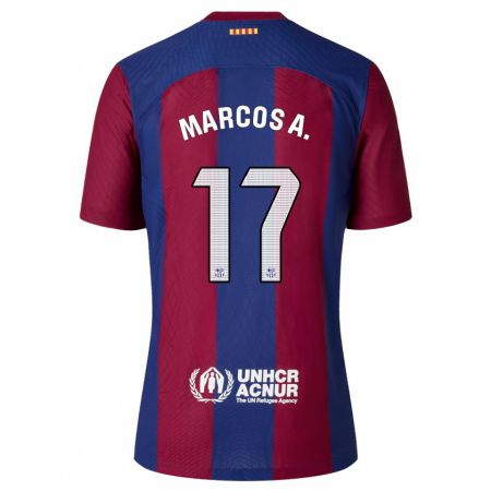 Kandiny Bambino Maglia Marcos Alonso #17 Rosso Blu Kit Gara Home 2023/24 Maglietta