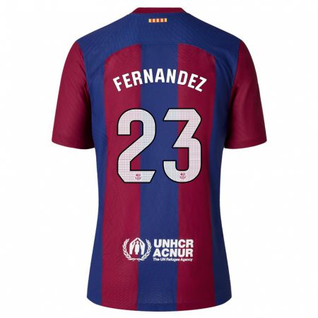 Kandiny Niño Camiseta Pelayo Fernández #23 Rojo Azul 1ª Equipación 2023/24 La Camisa