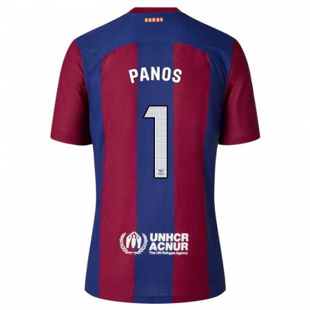 Kandiny Niño Camiseta Sandra Panos #1 Rojo Azul 1ª Equipación 2023/24 La Camisa