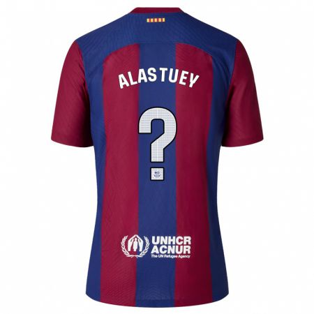 Kandiny Kinderen Jorge Alastuey #0 Rood Blauw Thuisshirt Thuistenue 2023/24 T-Shirt België