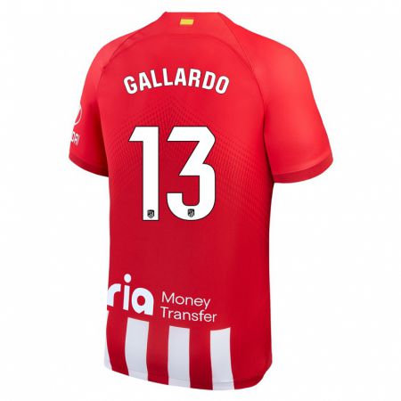 Kandiny Niño Camiseta Lola Gallardo #13 Rojo Blanco 1ª Equipación 2023/24 La Camisa