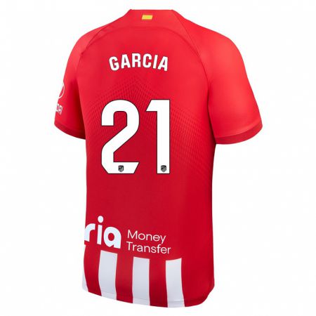 Kandiny Niño Camiseta Sheila Garcia #21 Rojo Blanco 1ª Equipación 2023/24 La Camisa