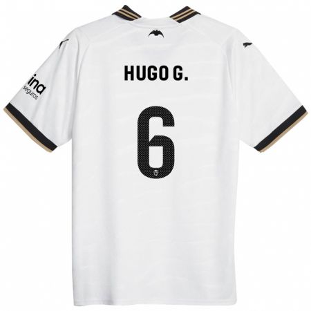 Kandiny Niño Camiseta Hugo Guillamón #6 Blanco 1ª Equipación 2023/24 La Camisa