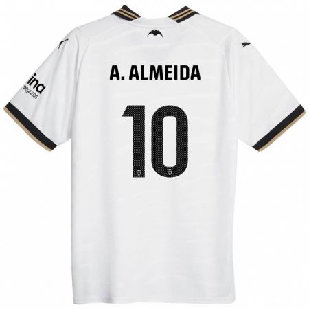 Kandiny Kinderen André Almeida #10 Wit Thuisshirt Thuistenue 2023/24 T-Shirt België