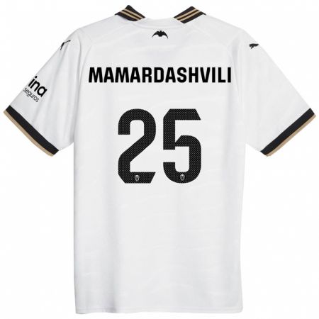 Kandiny Kinderen Giorgi Mamardashvili #25 Wit Thuisshirt Thuistenue 2023/24 T-Shirt België